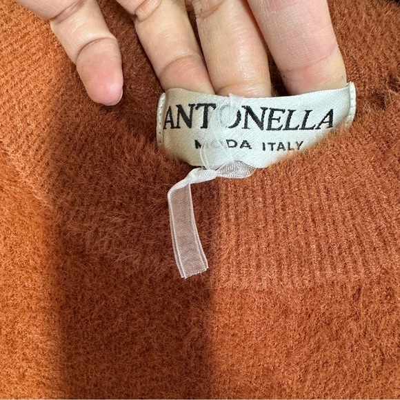 Antonella Italy Rust Brown Fuzzy Knit Sweater Women’s XL Cozy Fall Winter - Picture 7 of 10